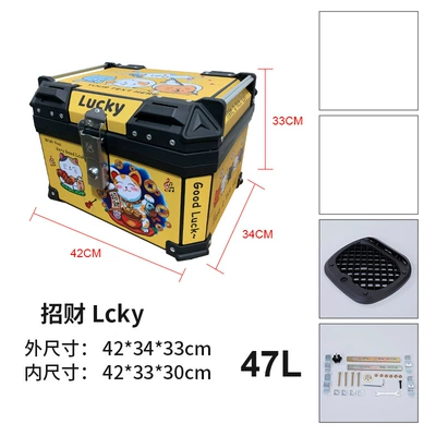 47L electric bottle car Motorcycle trunk - 47l-lucky-lcky-standard-base-screws-printing