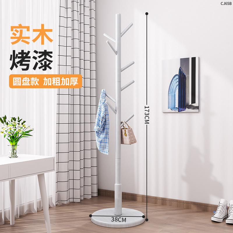 CJ65B-Solid 우드 행거-베이킹 페인트 디스크 8 훅 아이보리 화이트