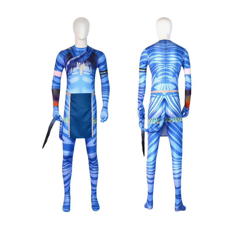 Avatar 2 agua carretera cos ropa de los niños adultos Cosplay película misma etapa apretado mono
