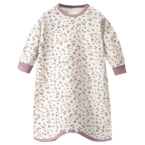 Infant sleeping bag 2024 spring and autumn new pure cotton Category A baby robe newborn anti-kick quilt sleepwear home clothes