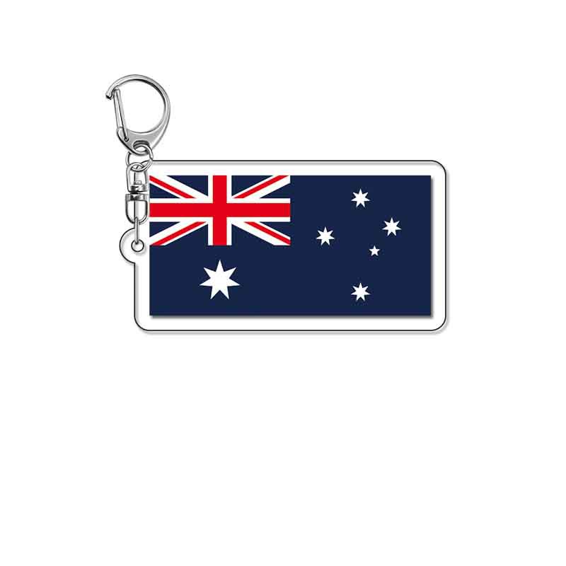 1 Piece Quantity Daily, Match Occasion 1 Piece Classic Style National Flag Acrylic Unisex Spring Ring Trigger Clasp Closure Bag Pendant Keychain