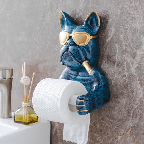 Wholesale supply toilet tissue box bathroom punch-free bathroom kitchen dog cute wall-mounted paper roll