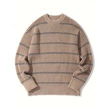 B 48694 Color Block Crew Neck Knit Sweater ƴɫԲ����֯ë��