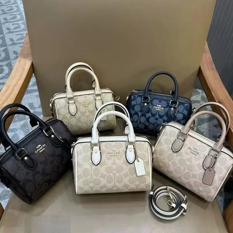 Takasaka C-Rowan Boston Mini Printed Pillow Bag, a fashionable handbag that can be carried by hand, slung across the body, or worn as a shoulder bag, designed for women