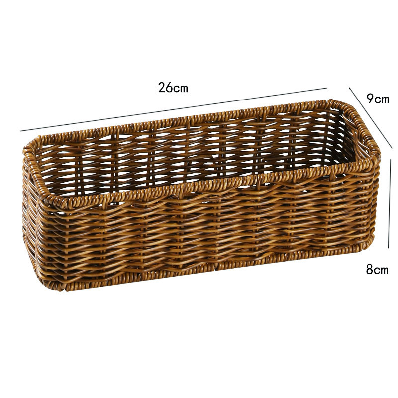 Cesta de almacenamiento de tela de caña imitación ropa sucia juguetes bocadillos cesta de almacenamiento de artículos de bambú tejido casero sala de estar gabinete de televisión escritorio completo
