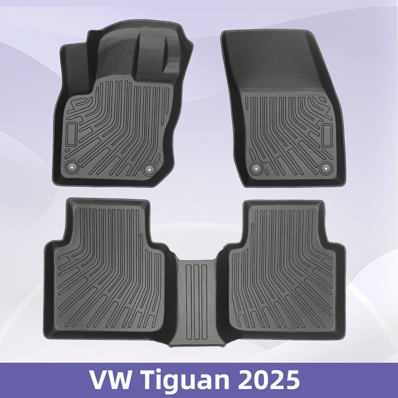 Para Vw Tiguan 2025 TPE almohadilla de pie 3D Material para todo clima Cojín del maletero Cojín del respaldo
