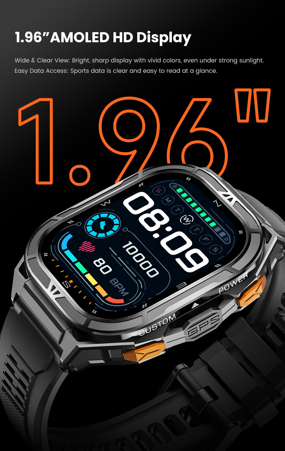 Smartwatch X5 Rugged Outdoor Gps With Amoled Screen And Compass_voghion.com