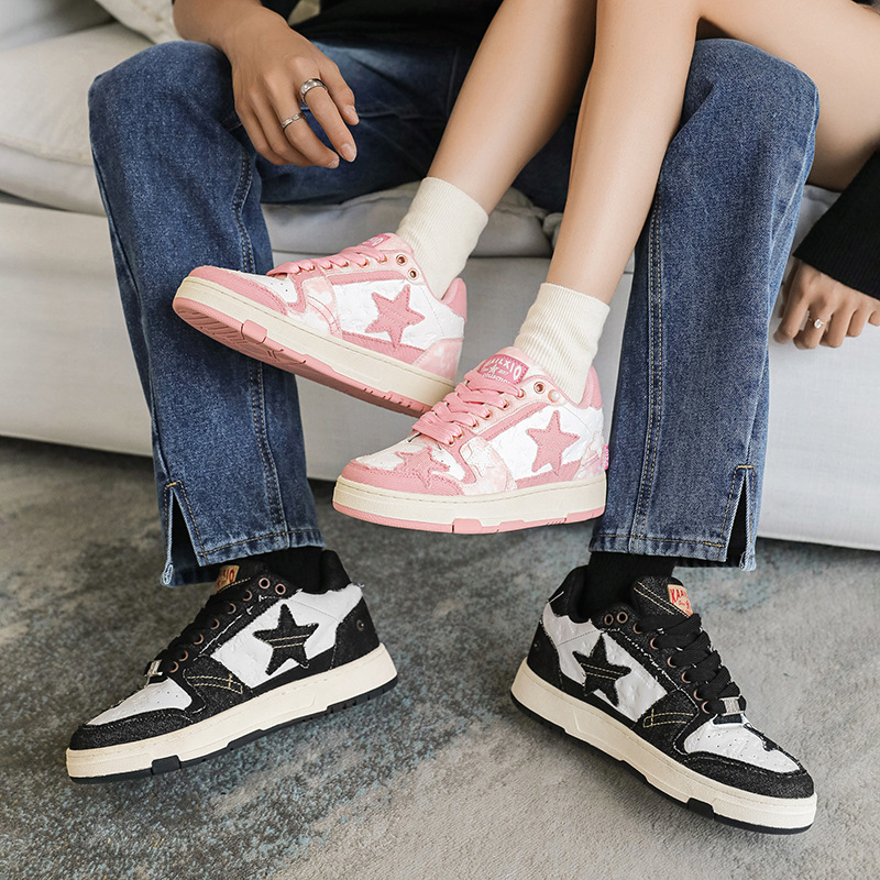 Zapatillas deportivas informales de marca auténtica para hombre, estilo Hong Kong, de caña baja, color rosa estrella, tendencia INS
