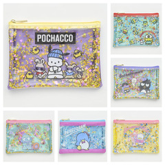 Japanese cute clown fish Pacha dog Kurome cute cosmetic bag transparent waterproof sequin toiletry bag