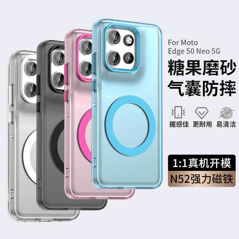 For Motorola Edge 50 Neo Mobile Phone Case Moto S50 Skin-Feeling Frosted Magnetic Absorbing Simple Protective Case