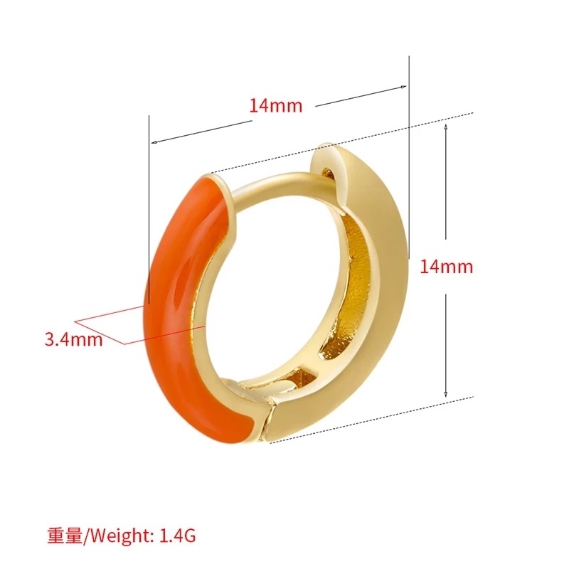 Small multicoloured golden elegant earrings