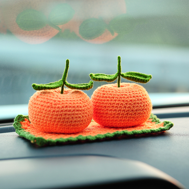Mejorado tejido a mano de simulación naranja coche interior coche decoración hogar sala de estar Año Nuevo buena suerte