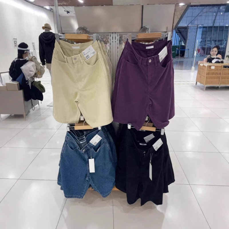 2025 Spring and Summer New Women's Denim Style Bermuda Shorts Casual Versatile Mid-Length Shorts for Women 476946