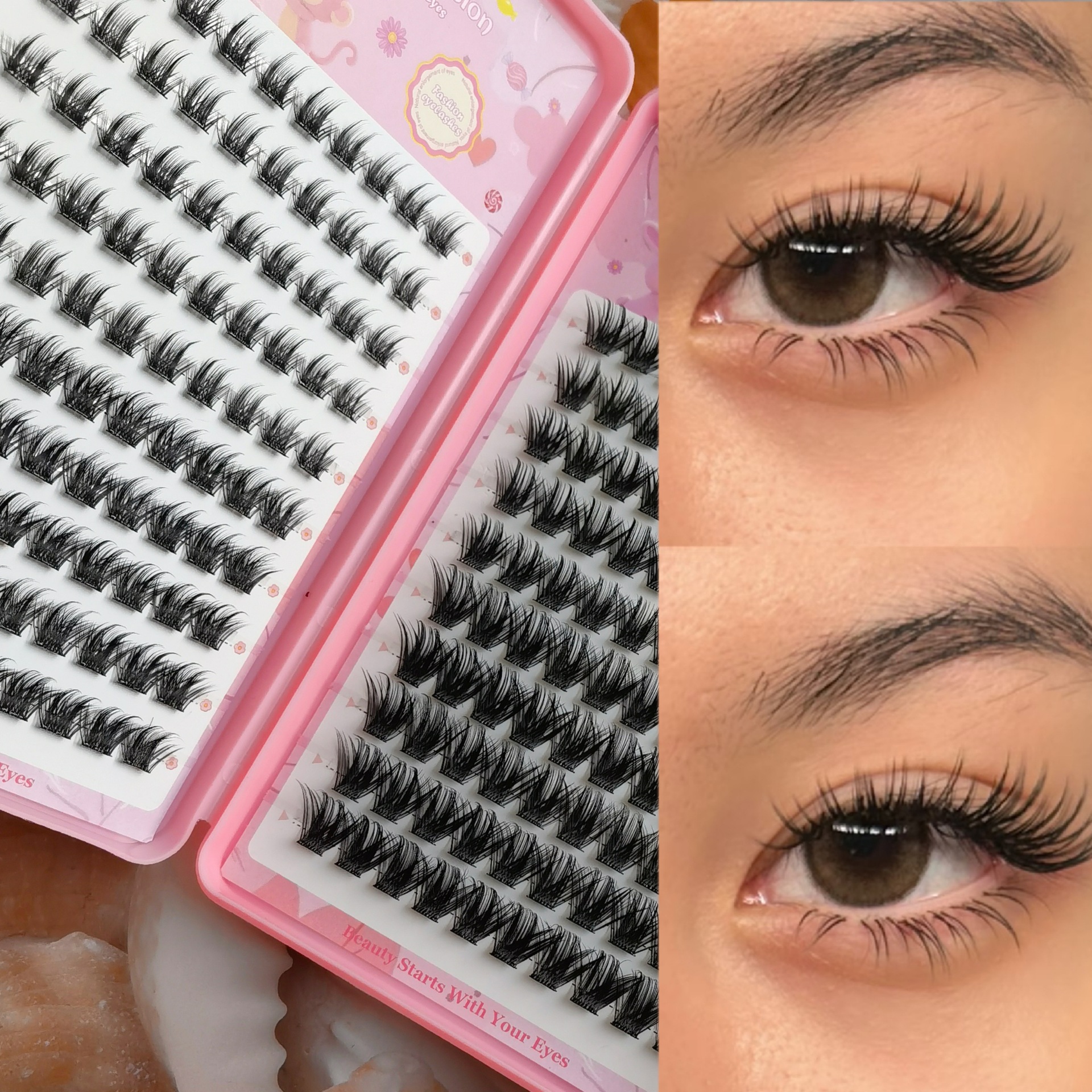 Transfronterizas pestañas falsas 30 - 100D comercio exterior caja de pestañas gruesas con pinzas de pegamento conjunto de pestañas falsas