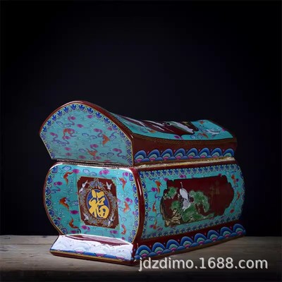 骨灰盒陶瓷棺材景德镇高档大号迁坟殡葬用品男女龙凤寿盒殡葬用品