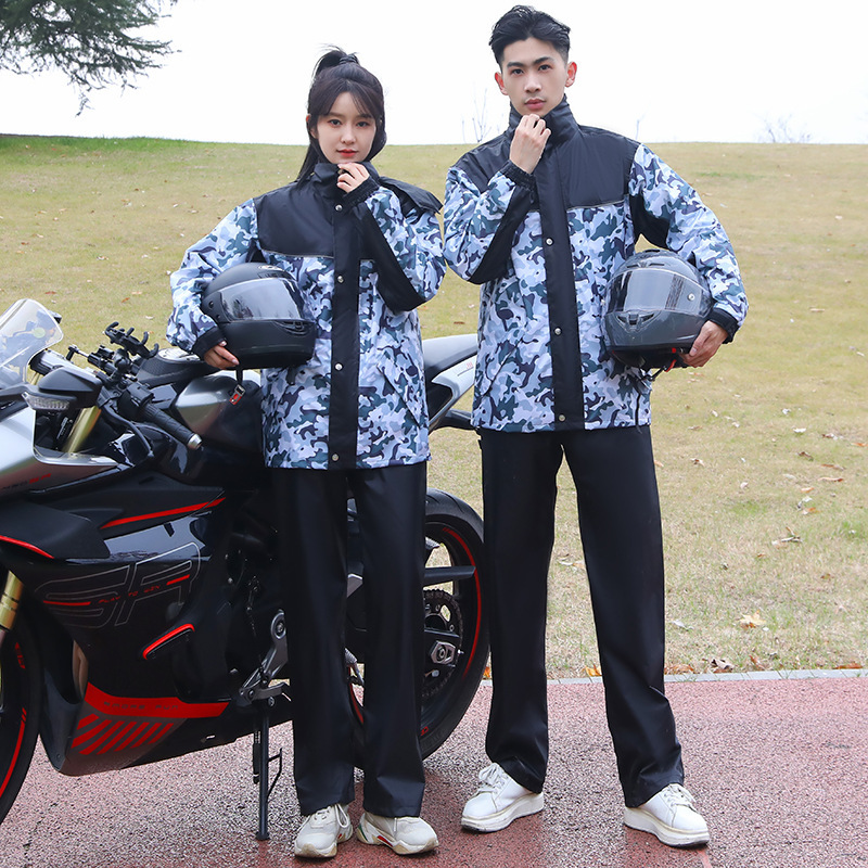 Factory wholesale raincoat rain pants set men's and women's split full body windproof rainproof electric motorcycle rider raincoat
