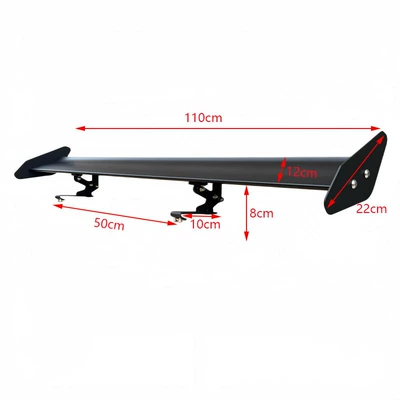 Cross-Border Hot-Selling Car Rear Wing Modification, No-Drill Single-Layer Aluminum Alloy Rear Wing, Hatchback Car Wind Deflector Spoiler (Fixed wind wing) - jg-125-3-single-layer-matte-black