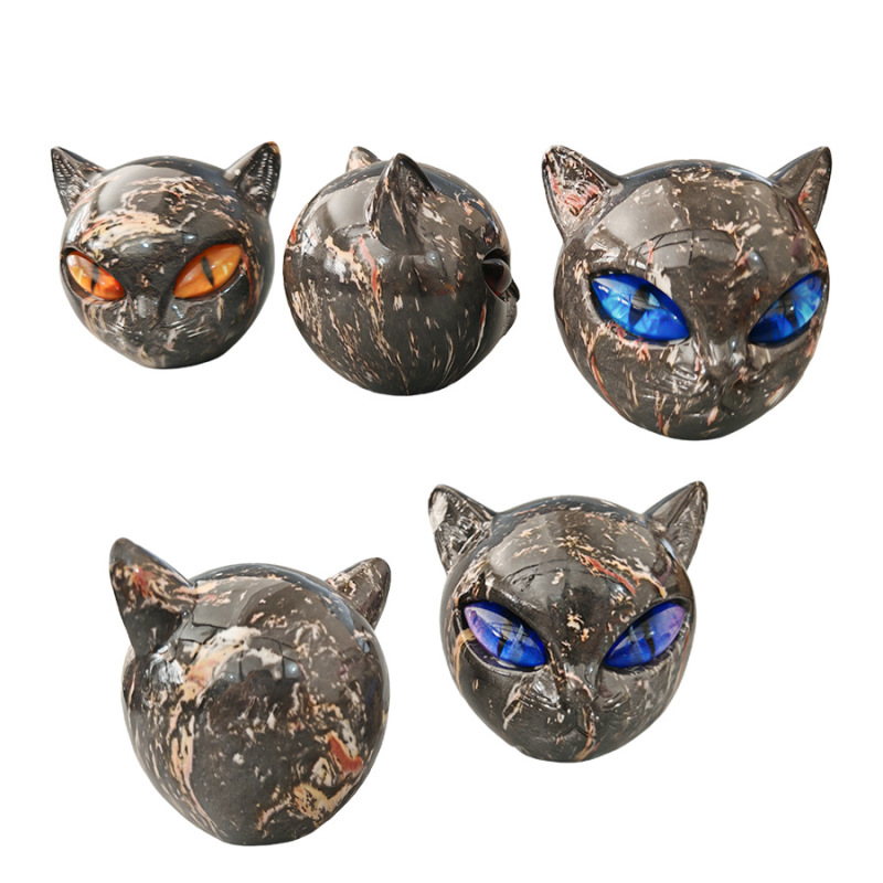 亚马逊Luxury Black Cat Stone Sculpture 奢华黑猫石雕树脂典雅|undefined