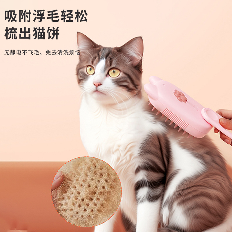 Peine de masaje en spray para mascotas, cepillo de pelo, baño de gato, artefacto de pelo flotante, peine de vapor especial para gatos y perros