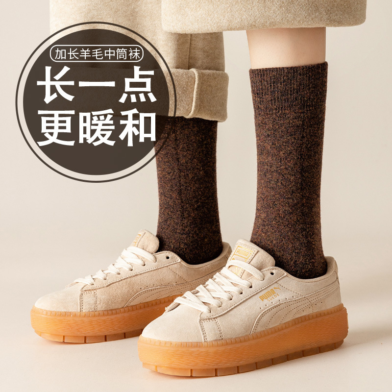 Cashmere Thickened Fleece-lined Warm Winter Winter Heating Heating Women's Wool Socks Stockings Lengthened Women's Stockings