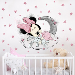 Mickey Mouse sticker moon and star stickers for children's room daughter's room decoration kindergarten background wall sticker