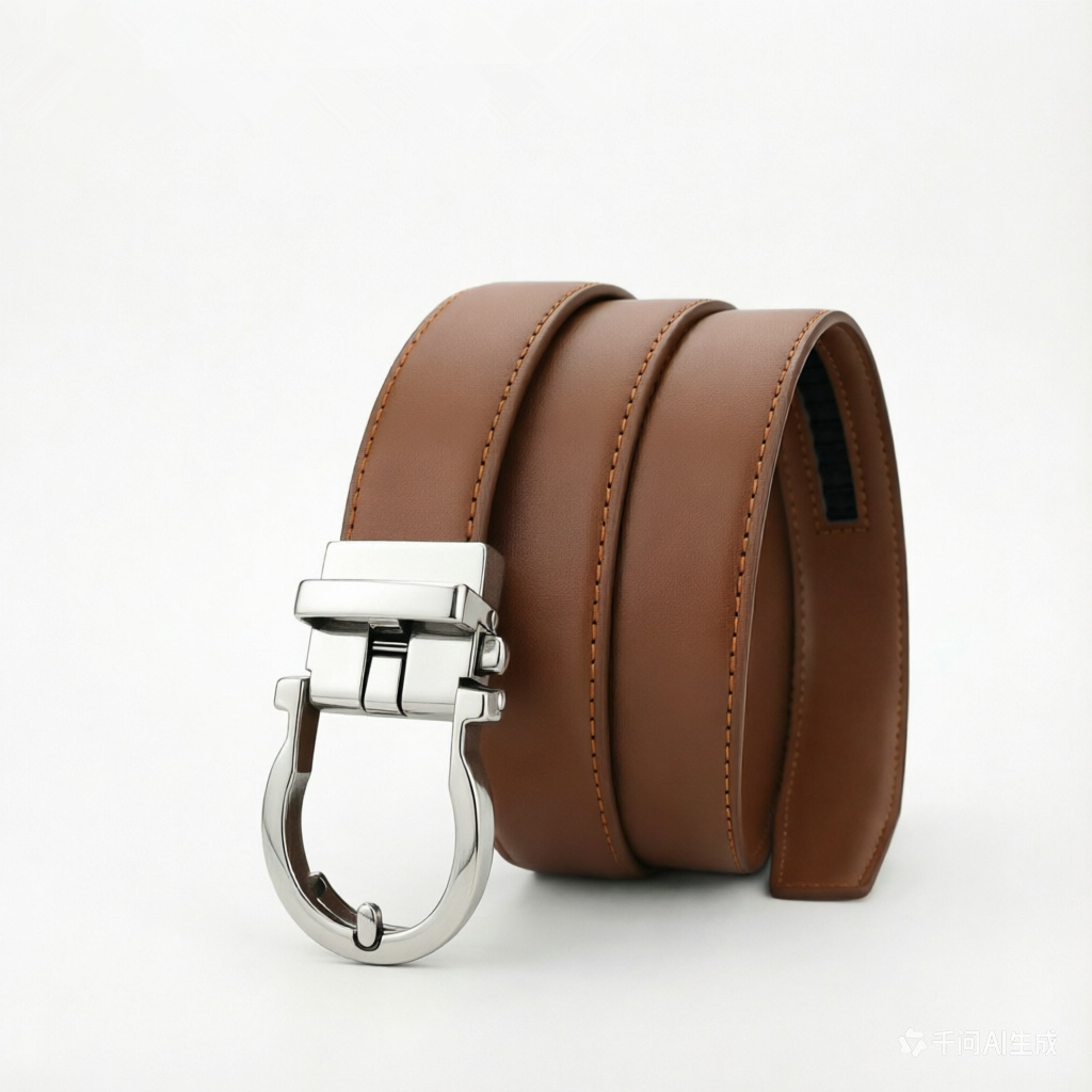 Brown silver buckle / 90cm