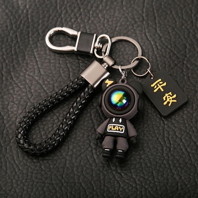 High-End Exquisite Pendant Anti-Lost Car Key Chain School Bag Pendant Doll Couple Starry Sky Bear Key Chain Wholesale