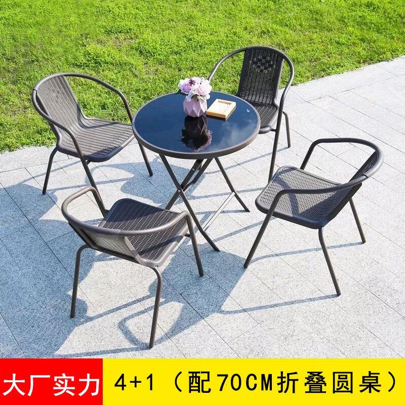 70 블랙 웨이브 접이식 원형 테이블 4+1개