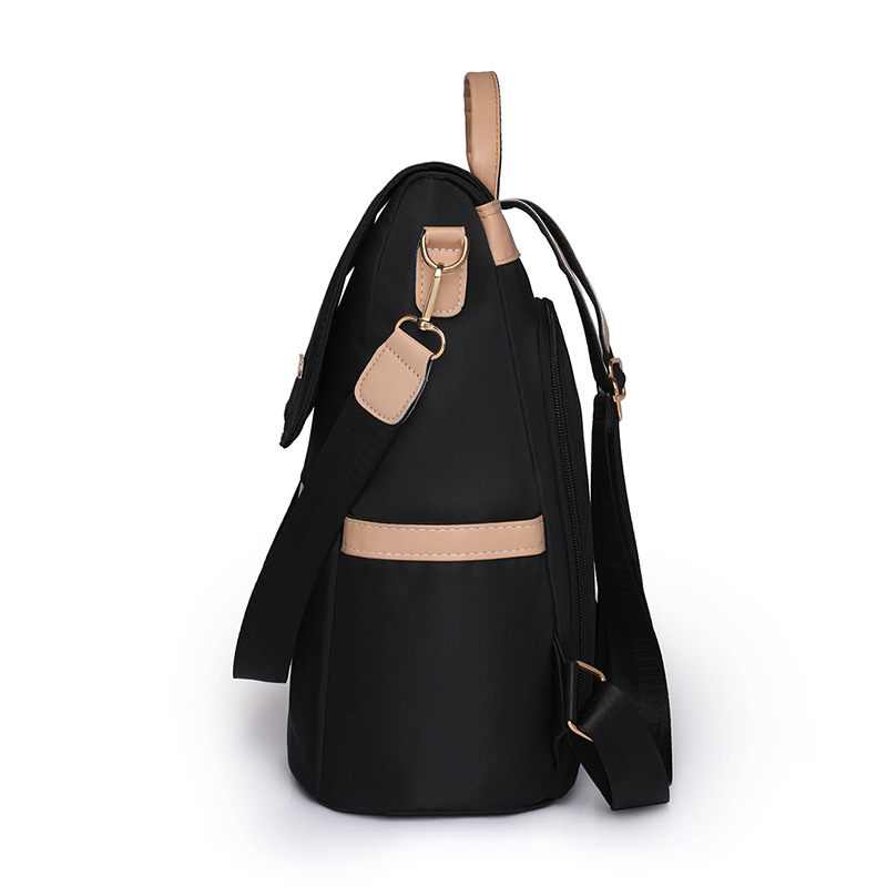 Mochila antirrobo de nailon para mujer 2024 nueva mochila de viaje de color de contraste de moda coreana