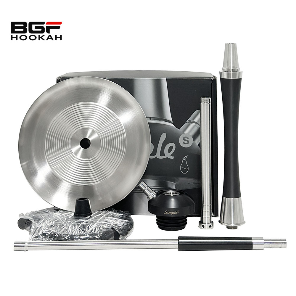 Mattpear Hookah Gift Box Style Stainless Steel Mattpear Hookah Set with Pipe, Handle, and Glass Bottle