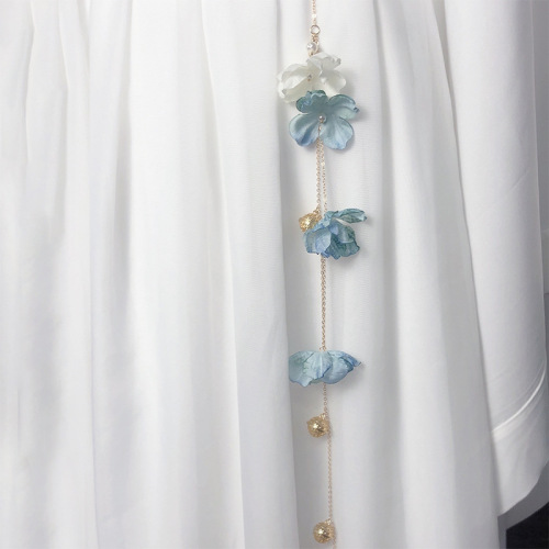 Silk flower forbidden step lapel waist accessories pendant ornaments versatile simulated flower bells long tassel ornaments Chinese style