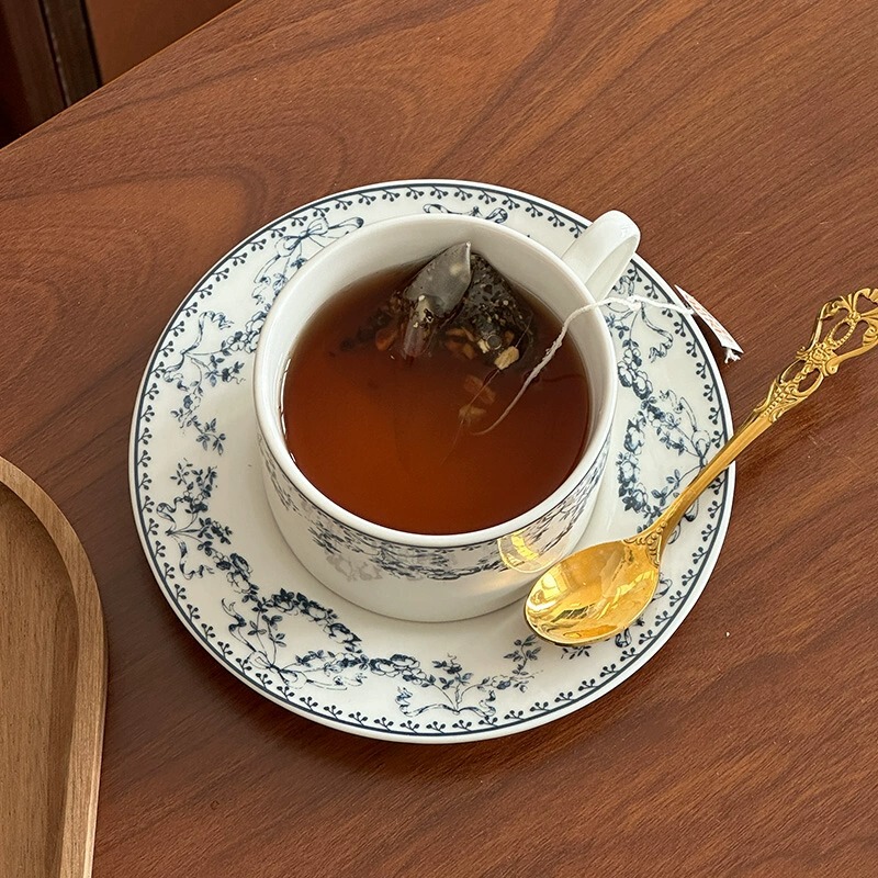ムーニーフレンチミッドセンチュリーコーヒーカップレトロセラミックスタイルアフタヌーンティーカップニッチフラワーバインダーウォーターカップホーム|undefined