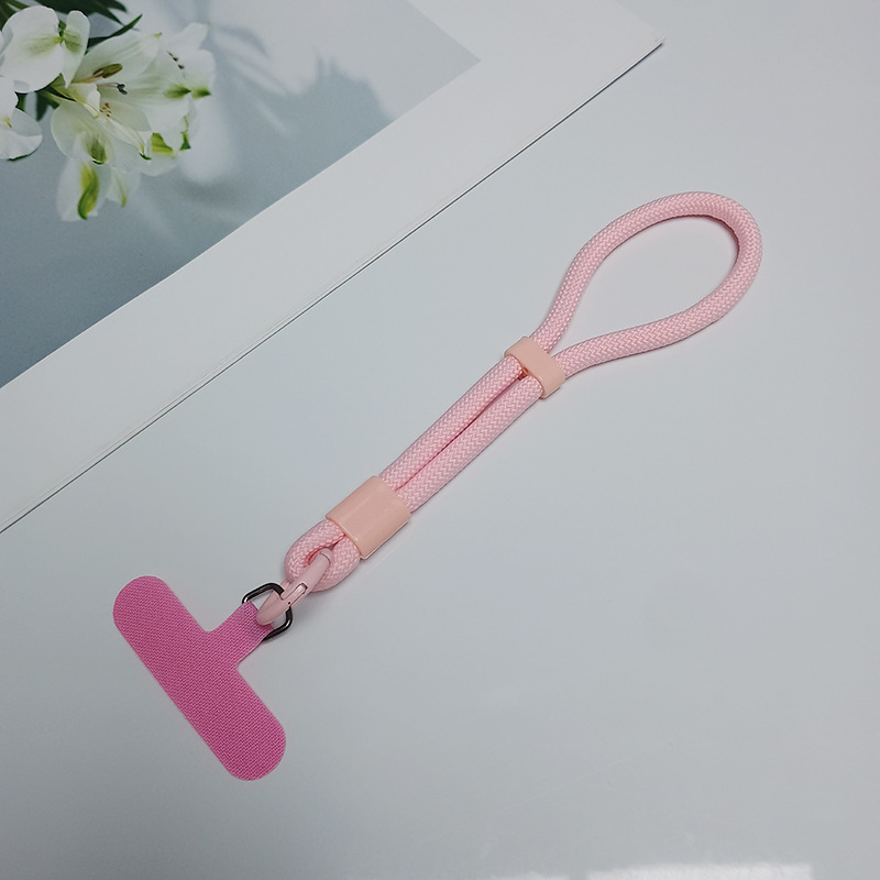 跨境编织可调节百搭手机手腕挂绳带夹片吊绳防丢短耐用纯色圆绳|undefined