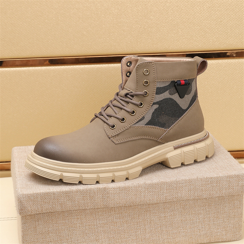 Retro Suede Ankle Boots For Men Soft Sole Height Increasing_voghion.com