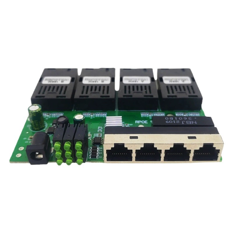 Обратный POE 100 M 4 Optical 4 волоконно-оптический приемопередатчик одномодовый одноволоконный фотоэлектрический Преобразователь SC фотоэлектрический переключатель