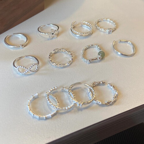 Xiaohongshu New Product Element Ring for Women - Summer S925 Pure Silver Ins Style Unique Design Simple Non-Fading Ring