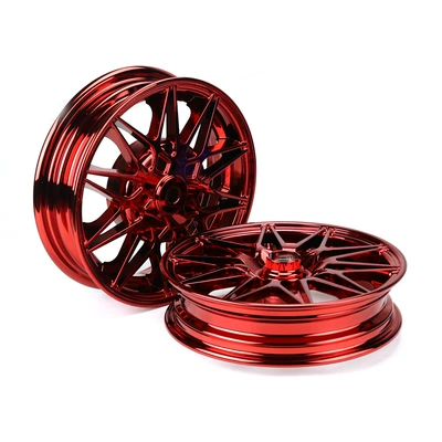 Motorcycle wheel hub 100 Modified Aluminum Alloy Steel - red-front-and-rear-1-pair