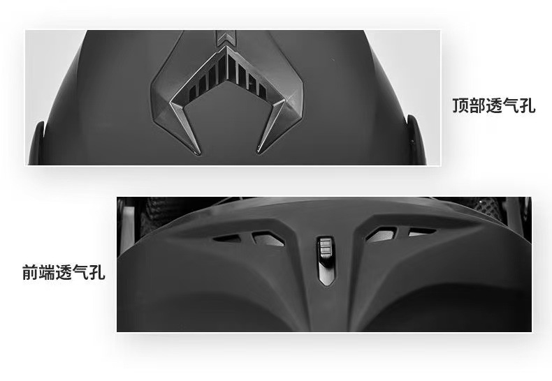 Cross-Border Exclusive Tail Light Full-Face Helmet for Men, Motorcycle Helmet with Dual Visors, Women's Electric Vehicle Open-Face Helmet, Motorcycle Safety Helmet