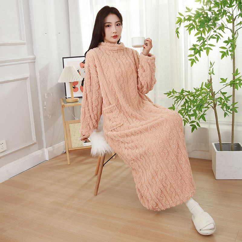걷는 이불 산호 양털 긴 잠옷 홈 의류 잠옷 따뜻한 겨울 확장 잠옷 세대 제조 업체
