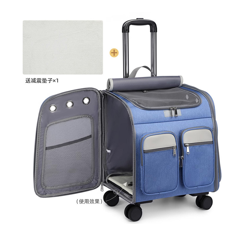 (2개) 휴대용 대형 고양이 가방 고양이 개 공간 캡슐 트롤리 수하물 고양이 배낭을위한 애완 동물 트롤리 케이스