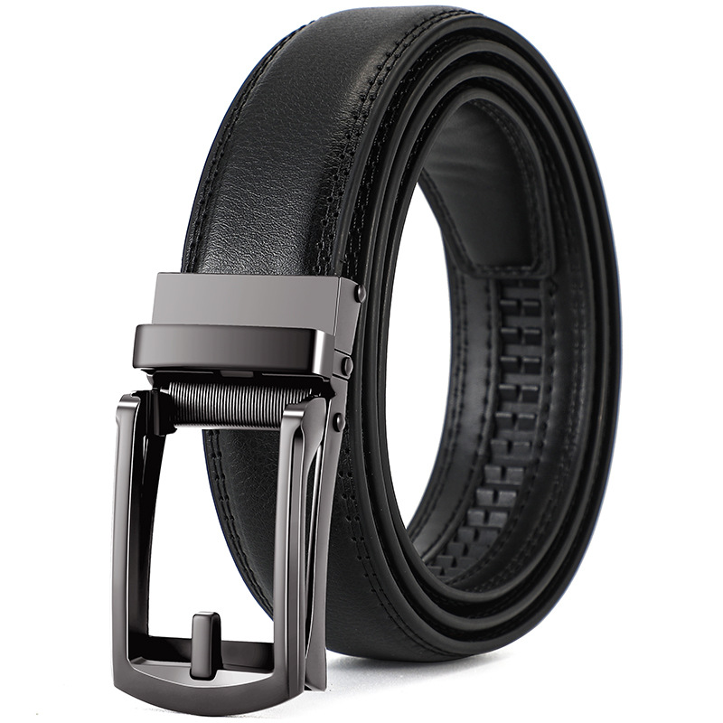 新款外贸热销男士真皮带二层牛皮商务假针扣时尚高档腰带厂家直销