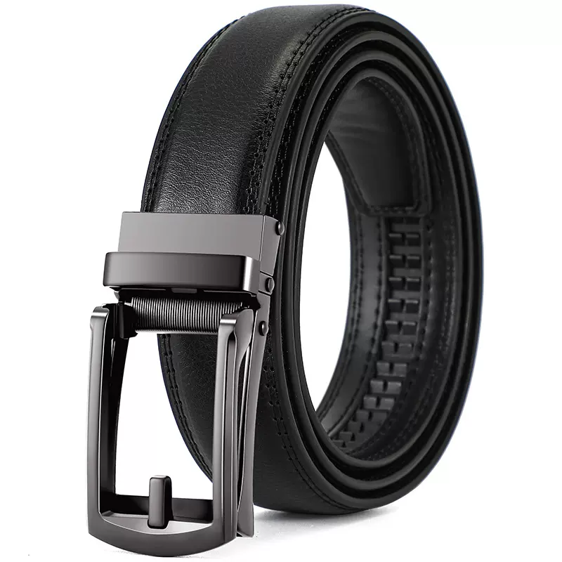 新款外贸热销男士真皮带二层牛皮商务假针扣时尚高档腰带厂家直销
