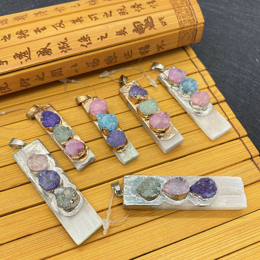 Polishing Design 1 Piece Natural Stone Geometric Pendant