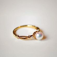 跨境日系小清新时尚贝壳珍珠戒指精致高级感百搭轻奢戒巴洛克复古