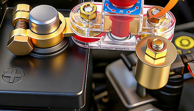 Car Battery Power-Off Switch for Small Cars, 12V/24V Universal Anti-Leakage Vehicle Power Cut-Off Switch, Main Power Switch