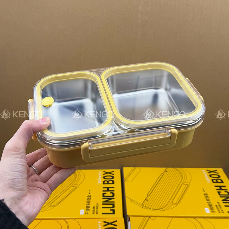 電子レンジ対応弁当箱、防臭304ステンレス製学生弁当箱、3コンパートメント密封鮮度保持ボックス|undefined