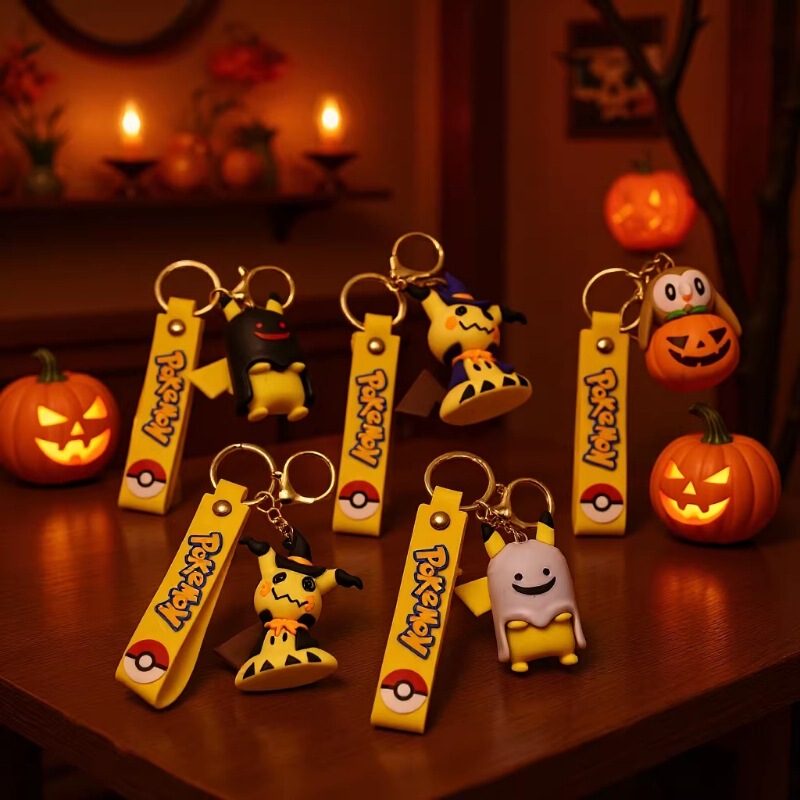 Cross-Border Cartoon Halloween Pikachu Keychain Doll Pendant Foreign Trade Bag Decoration Gift Wholesale Cross-Border Cartoon Halloween Pikachu Keychain Doll Pendant Foreign Trade Bag Decoration Gift Wholesale