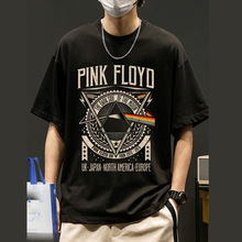 男装潮牌美式复古休闲摇滚pink floyd圆领短袖T恤半袖 T-SHIRT