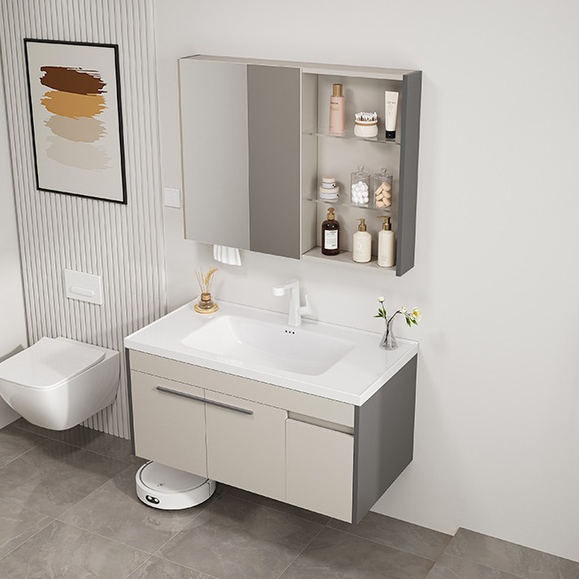 gabinete de lavabo de cerámica combinado gabinete de baño de acero inoxidable gabinete de lavabo tipo hogar pequeño gabinete lavabo gabinete todo en una bañera