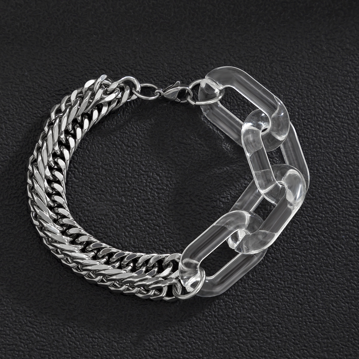 Simple Style Geometric Transparent Titanium Steel Necklace